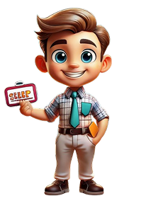 petit bonhomme en chemise avec une cravate qui tient une offre dans sa main et un petit carnet dans l'autre et qui sourit